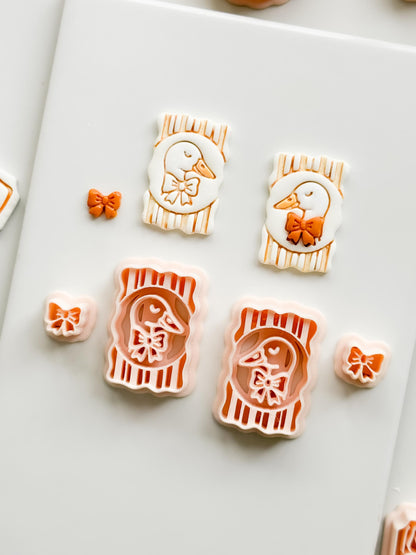 Poki Duck Frame Cutter: Striped Rectangle Polymer Clay