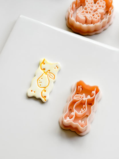 Pua Pear Cutter: Organic Rectangle Polymer Clay Earring Shape
