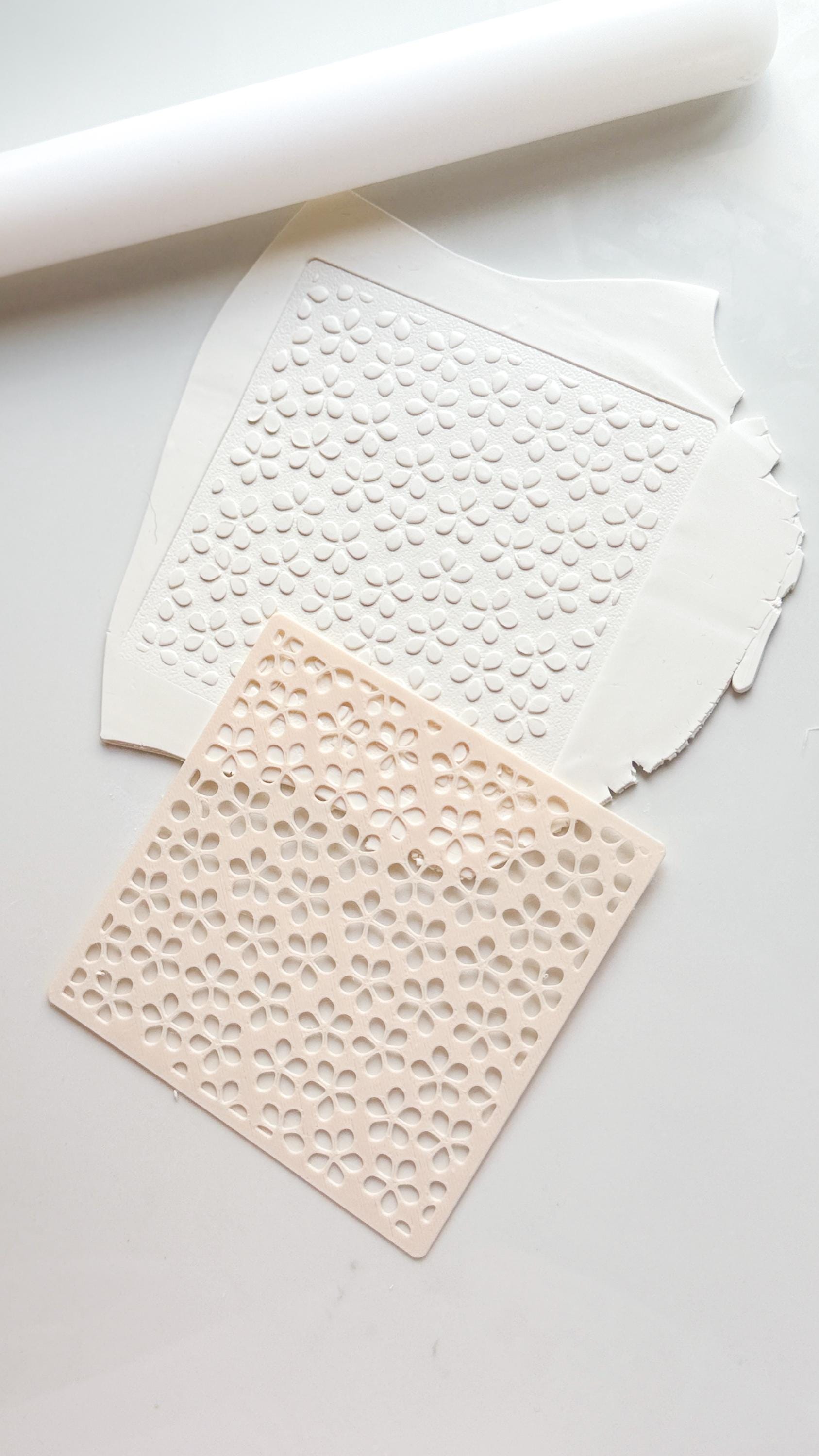 Spring Flower Stencil: Floral Pattern for Polymer Clay