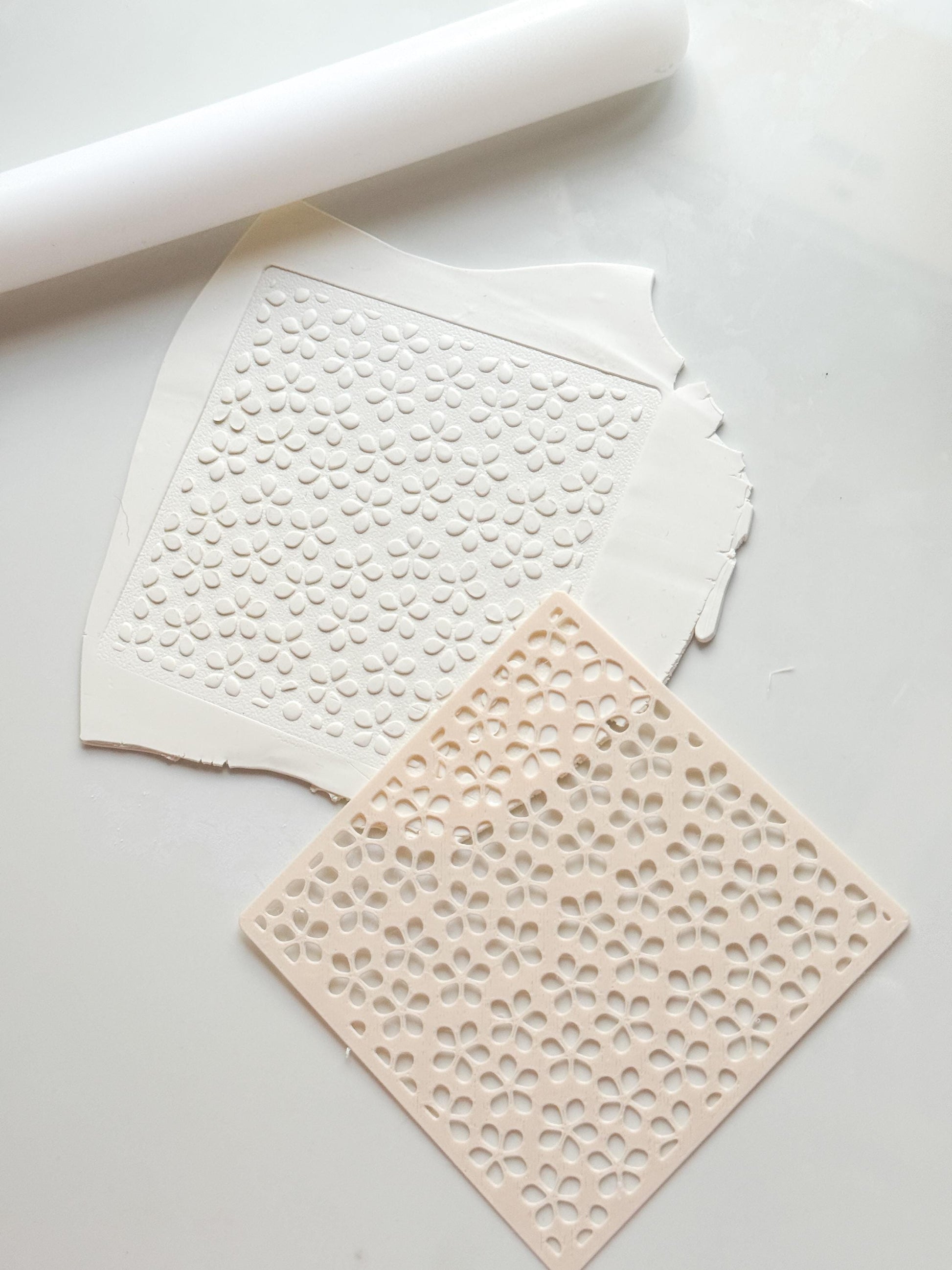 Spring Flower Stencil: Floral Pattern for Polymer Clay
