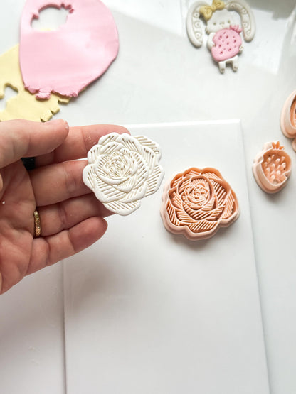 Sketch Rose Cutter: Detailed Flower Shape for Polymer Clay