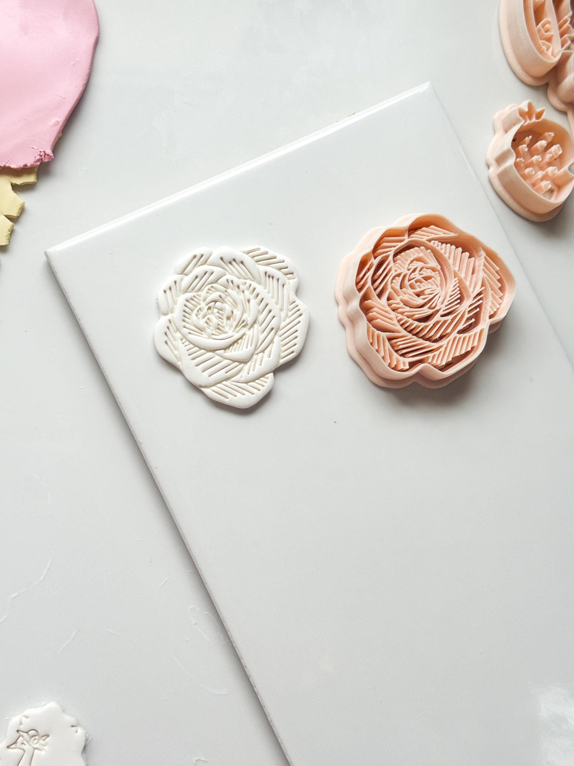 Sketch Rose Cutter: Detailed Flower Shape for Polymer Clay