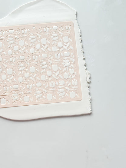 Tulip Dance Stencil: Floral Pattern for Polymer Clay