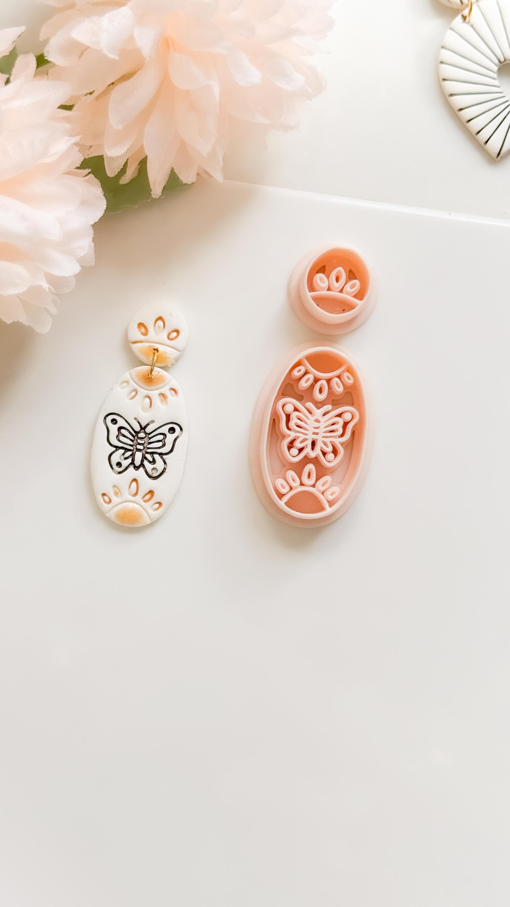 Meadow Wing Polymer Clay Cutter: Butterfly Floral Oval Embosser