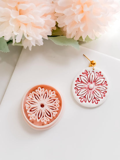 Eira Bloom Polymer Clay Cutter: Floral Mandorla Embosser