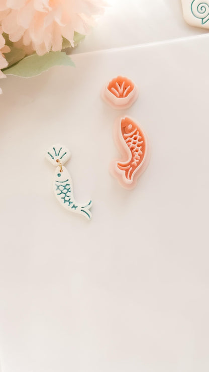 Fishy Set Polymer Clay Cutter: Aquatic Marine Embosser Kit