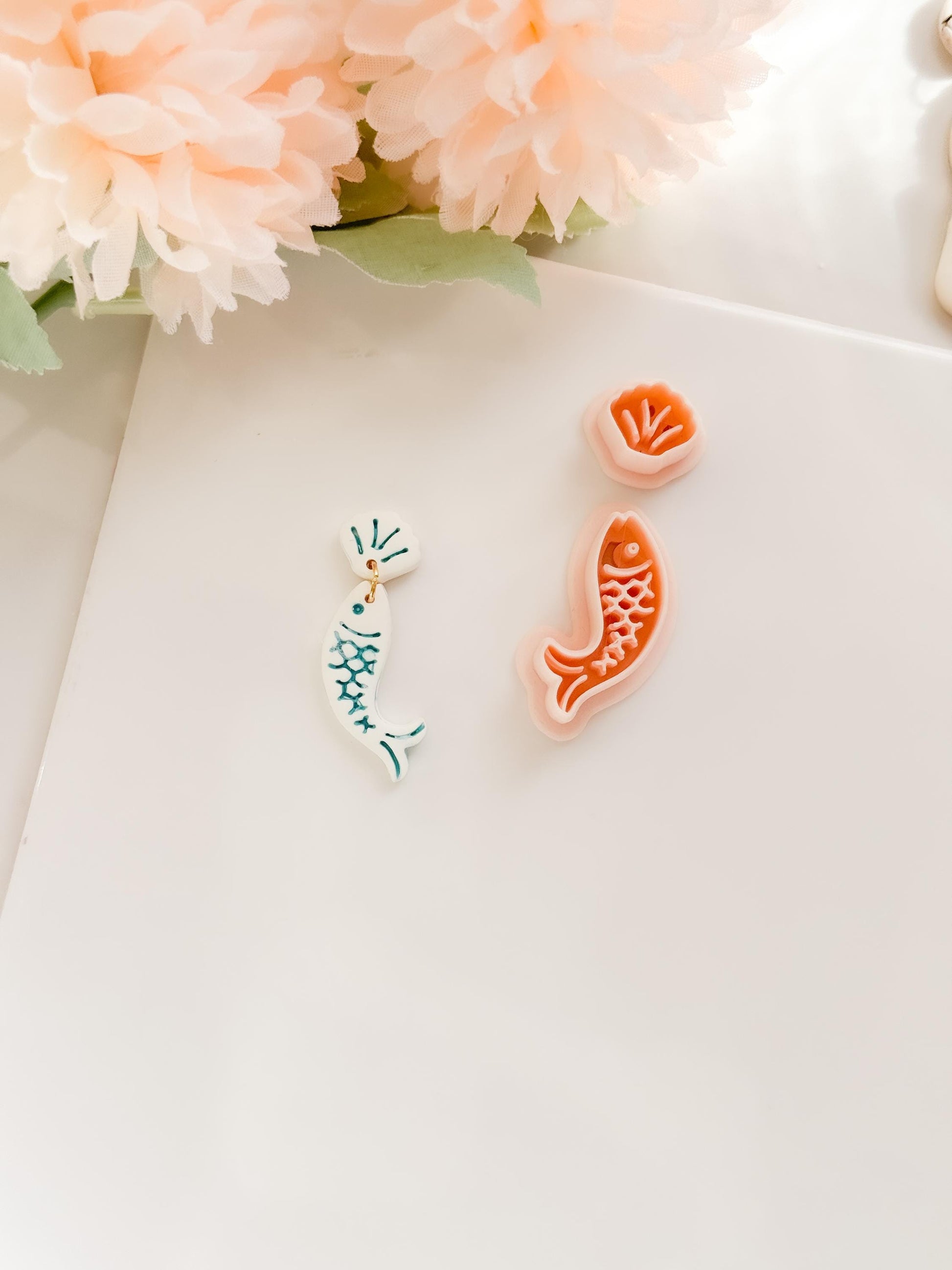 Fishy Set Polymer Clay Cutter: Aquatic Marine Embosser Kit