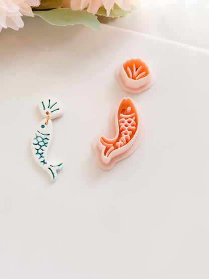 Fishy Set Polymer Clay Cutter: Aquatic Marine Embosser Kit
