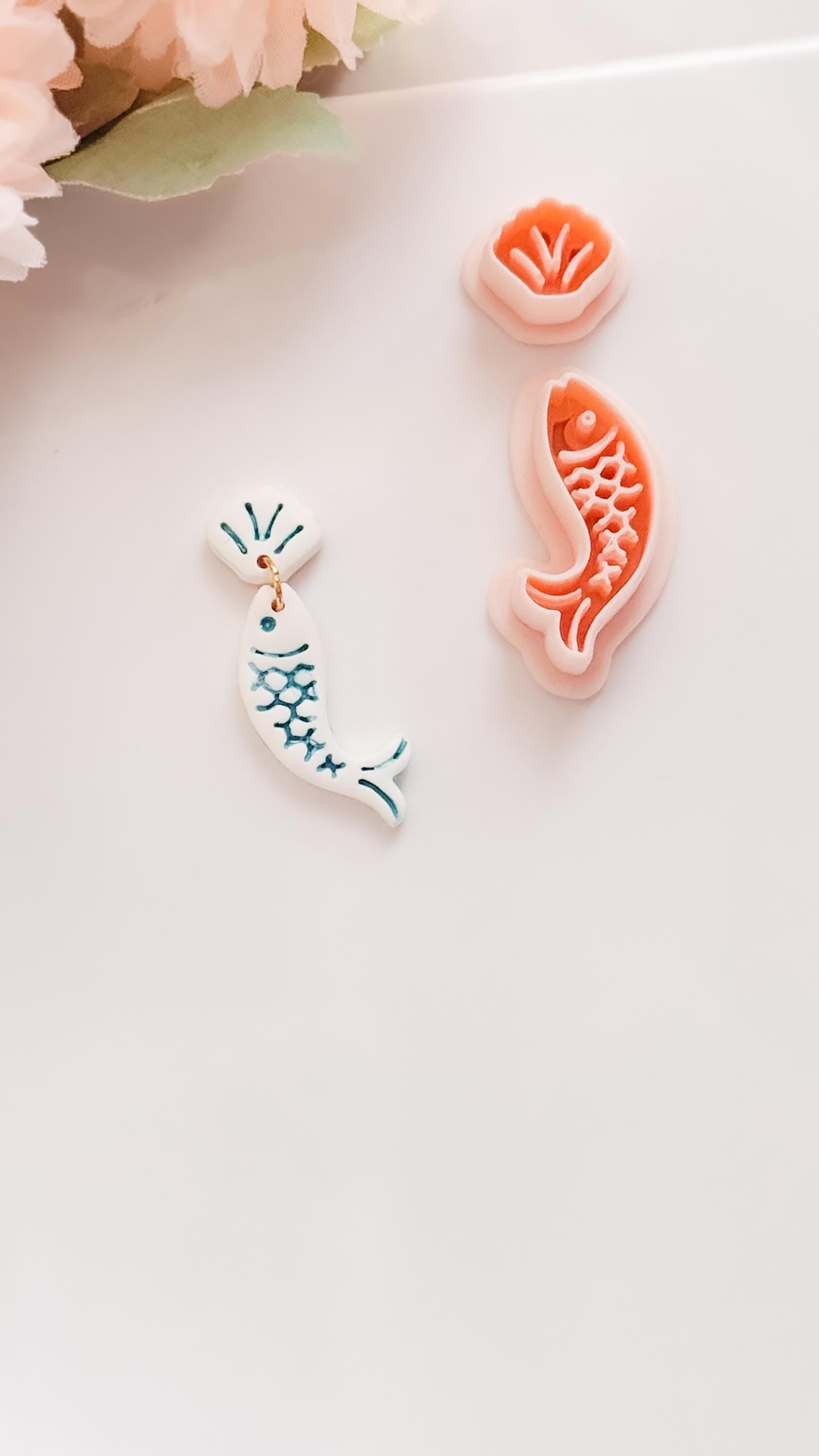 Fishy Set Polymer Clay Cutter: Aquatic Marine Embosser Kit