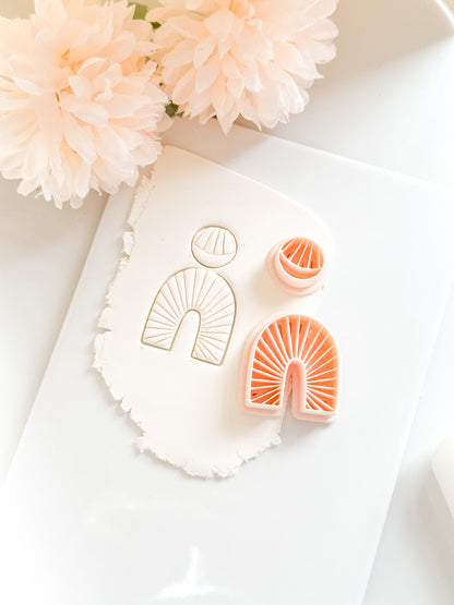 Noe Lines Polymer Clay Cutter: Geometric Arched Stripe Embosser