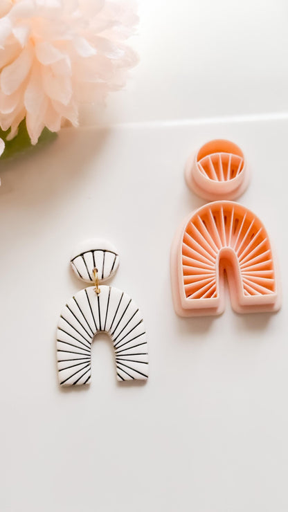 Noe Lines Polymer Clay Cutter: Geometric Arched Stripe Embosser