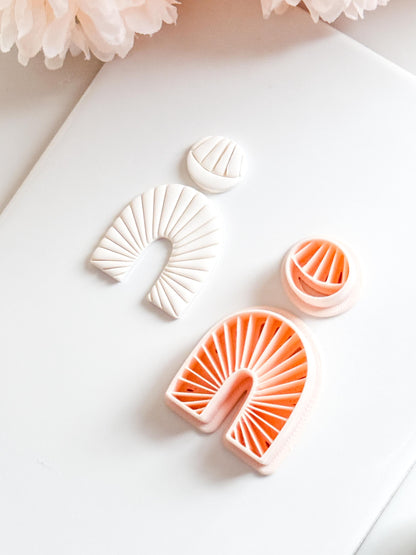 Noe Lines Polymer Clay Cutter: Geometric Arched Stripe Embosser