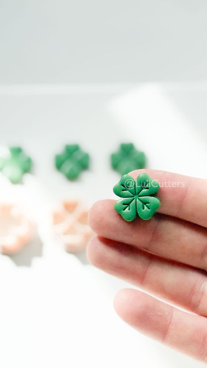 Four Leaf Clover Polymer Clay Cutters: 4 Detail Styles