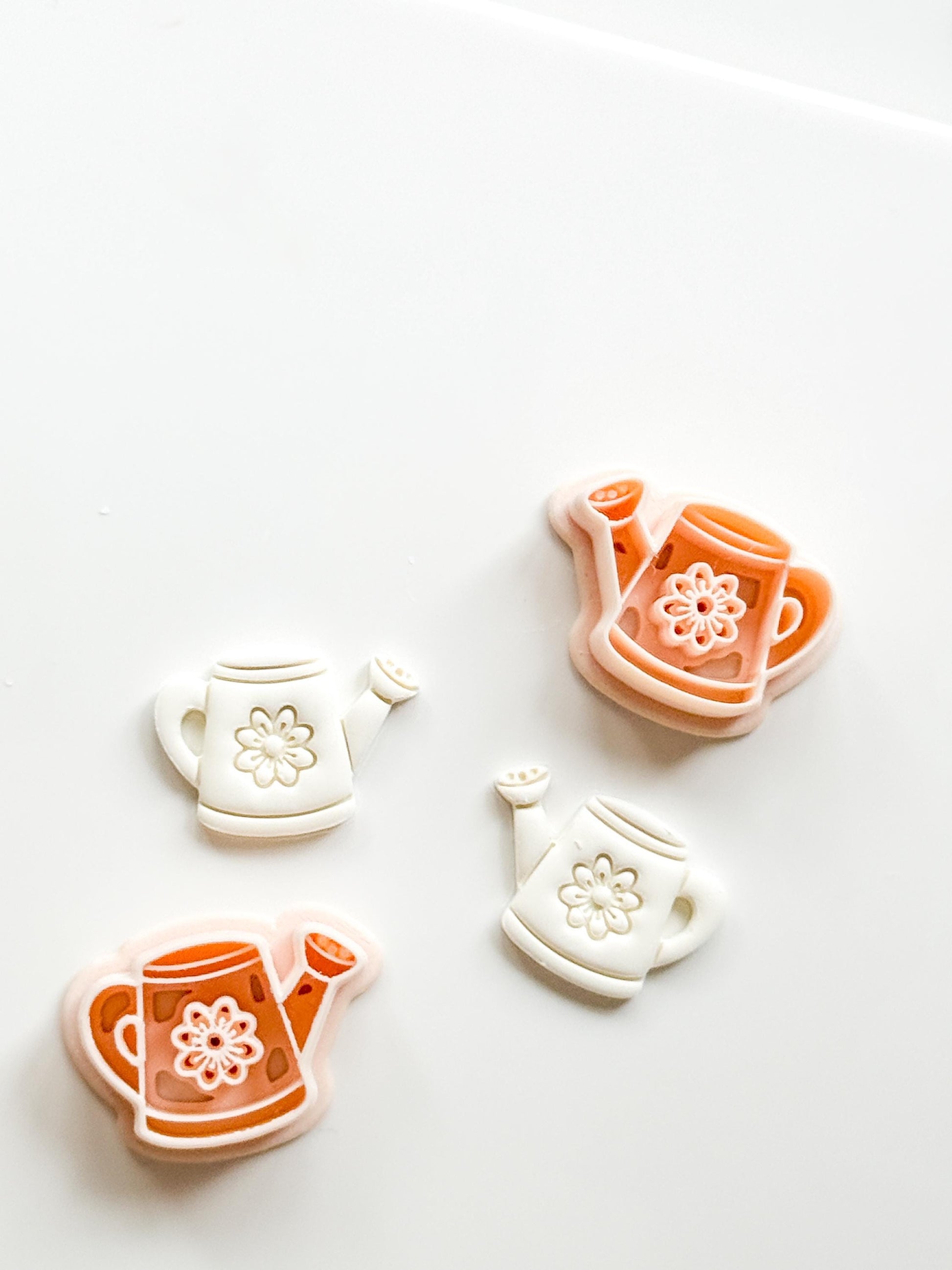 Flora Watering Can Polymer Clay Cutter: Embossing Flower Detail Tool