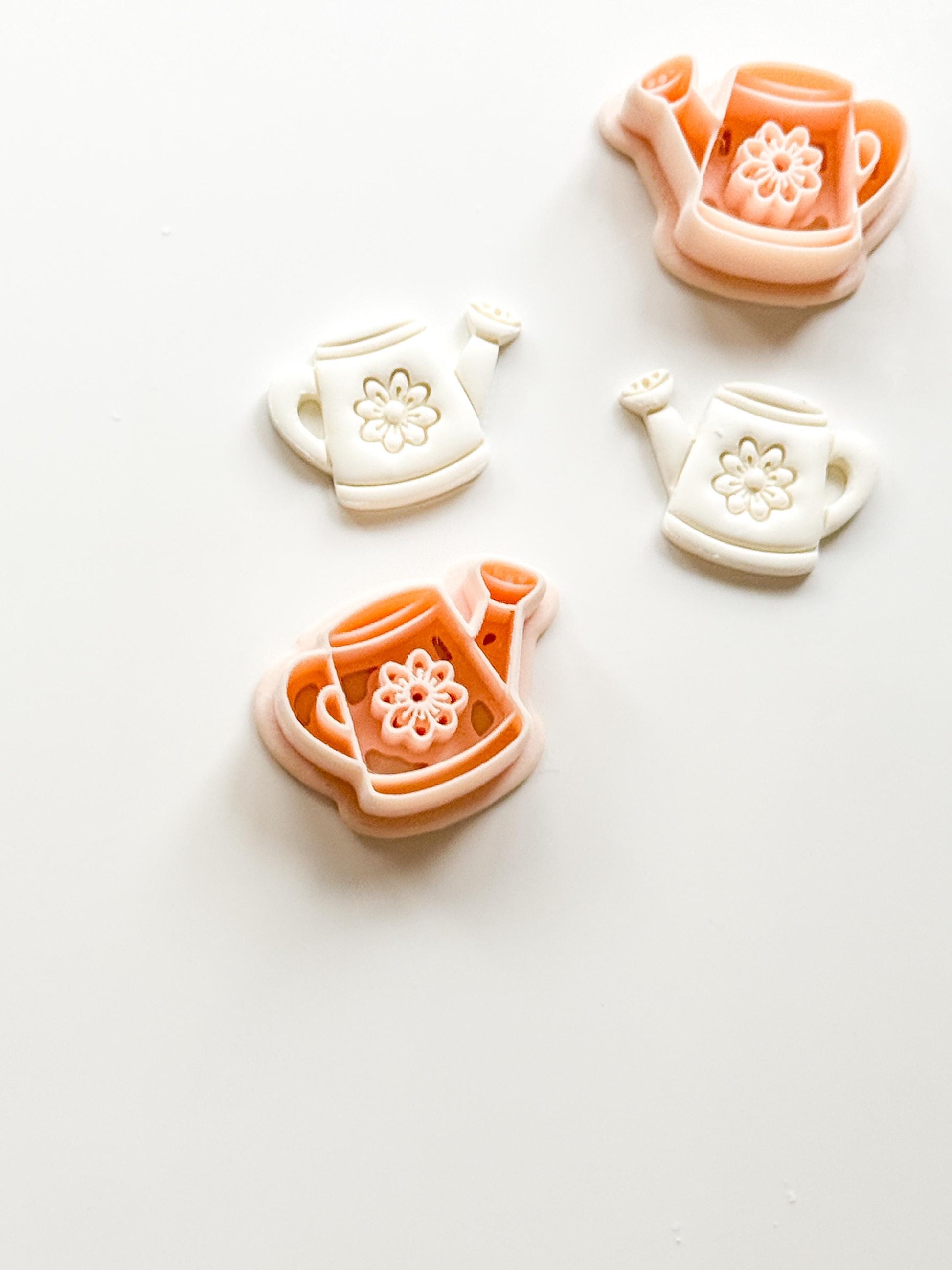 Flora Watering Can Polymer Clay Cutter: Embossing Flower Detail Tool