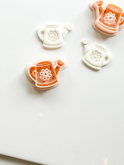 Flora Watering Can Polymer Clay Cutter: Embossing Flower Detail Tool