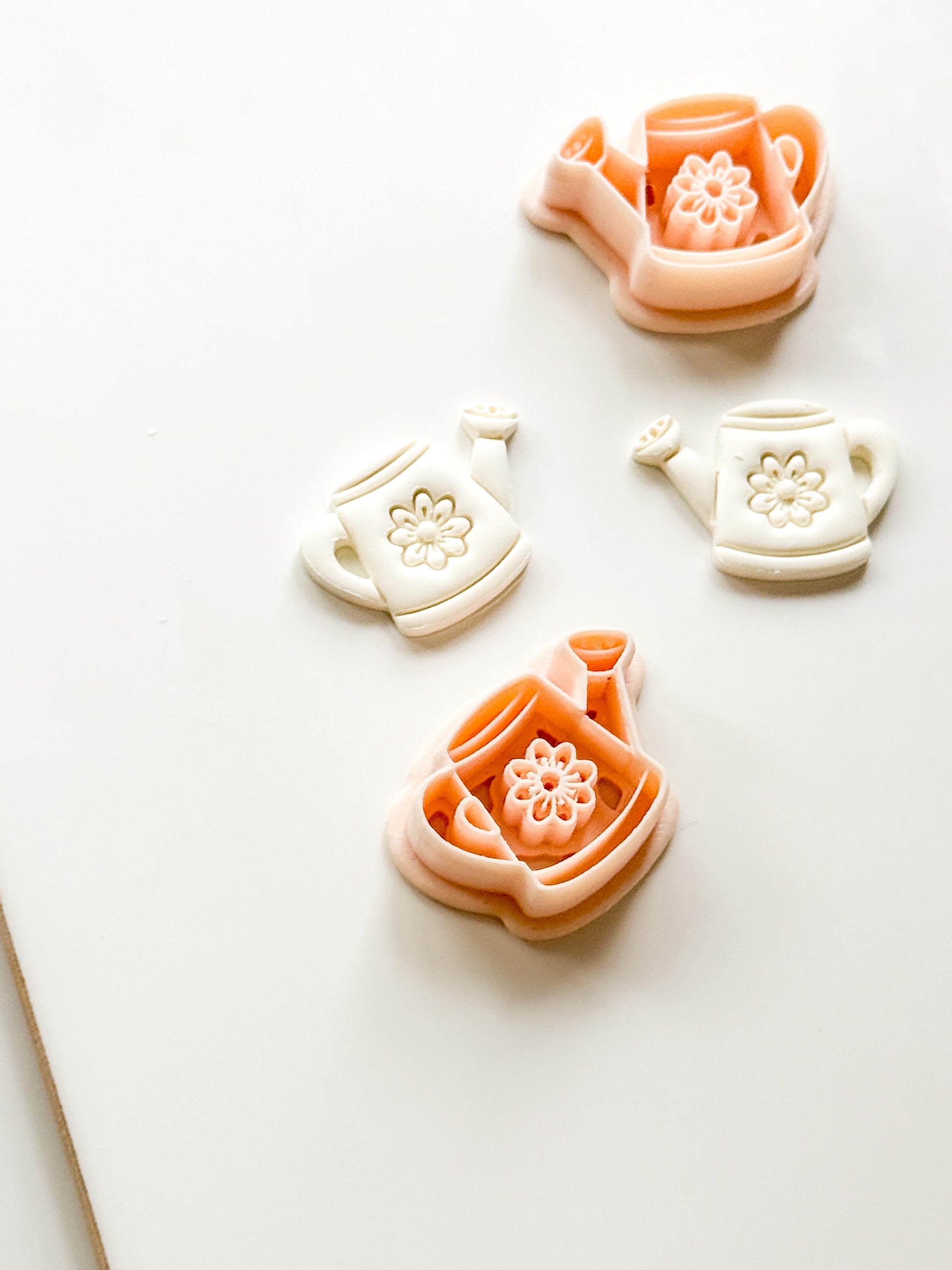 Flora Watering Can Polymer Clay Cutter: Embossing Flower Detail Tool