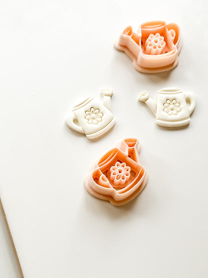 Flora Watering Can Polymer Clay Cutter: Embossing Flower Detail Tool