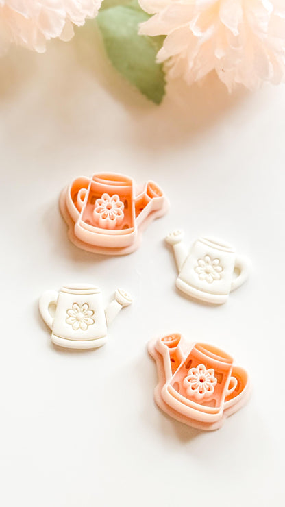 Flora Watering Can Polymer Clay Cutter: Embossing Flower Detail Tool