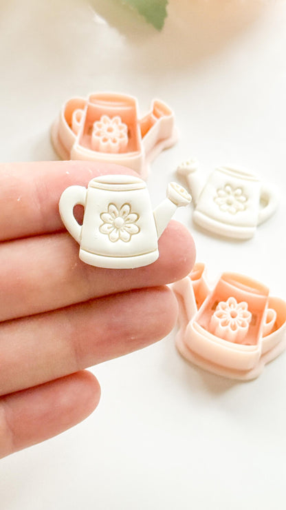 Flora Watering Can Polymer Clay Cutter: Embossing Flower Detail Tool