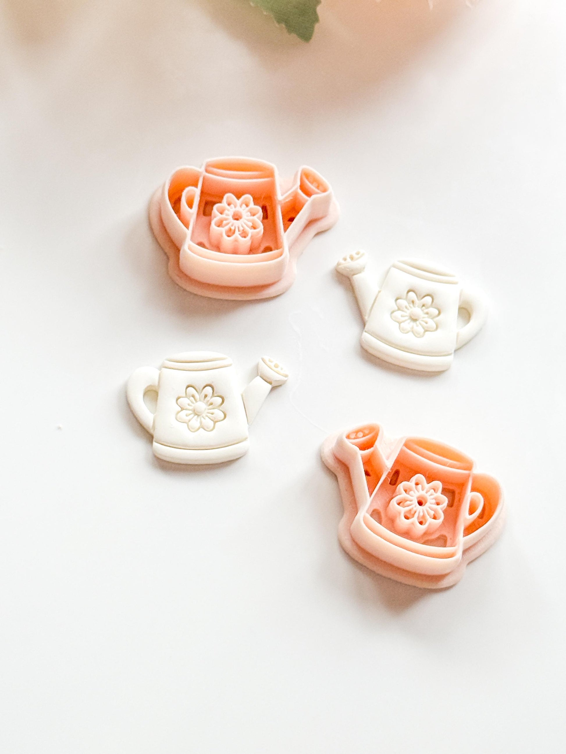 Flora Watering Can Polymer Clay Cutter: Embossing Flower Detail Tool