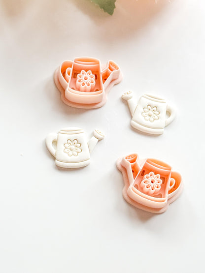 Flora Watering Can Polymer Clay Cutter: Embossing Flower Detail Tool