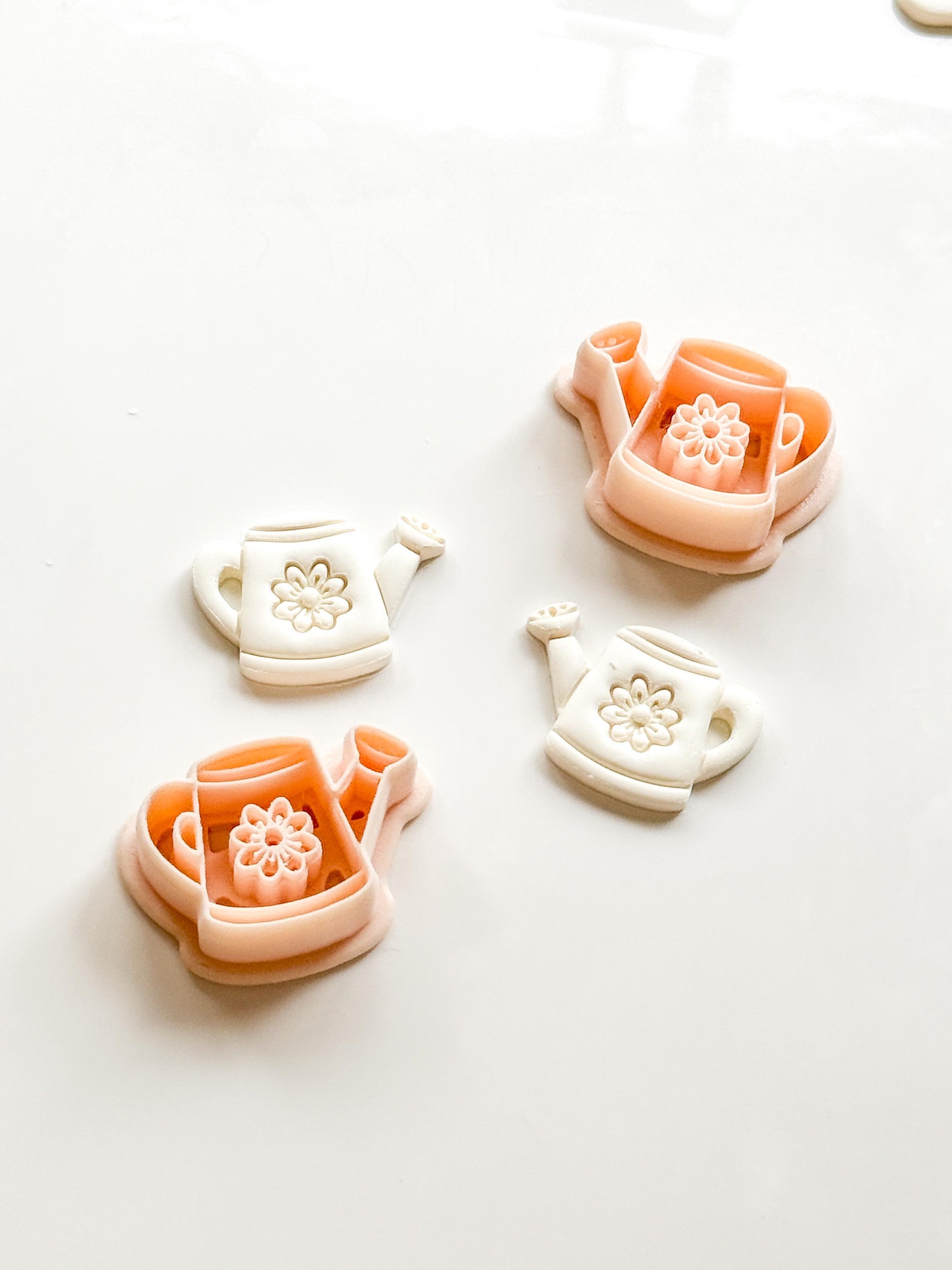 Flora Watering Can Polymer Clay Cutter: Embossing Flower Detail Tool