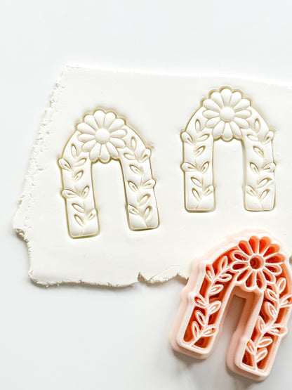 Laurel Lila Arch Polymer Clay Cutter: Embossing Floral Vine Jewelry Tool