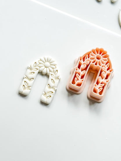 Laurel Lila Arch Polymer Clay Cutter: Embossing Floral Vine Jewelry Tool