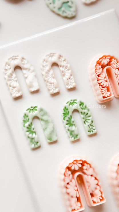 Arco Florale Clay Cutter: Floral Arch Shape for Polymer Clay