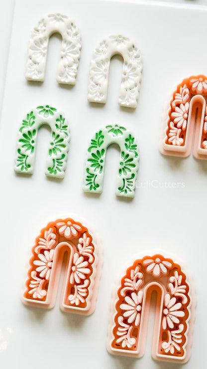 Arco Florale Clay Cutter: Floral Arch Shape for Polymer Clay