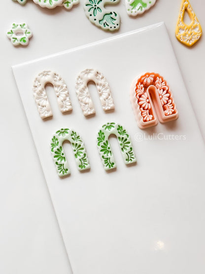 Arco Florale Clay Cutter: Floral Arch Shape for Polymer Clay