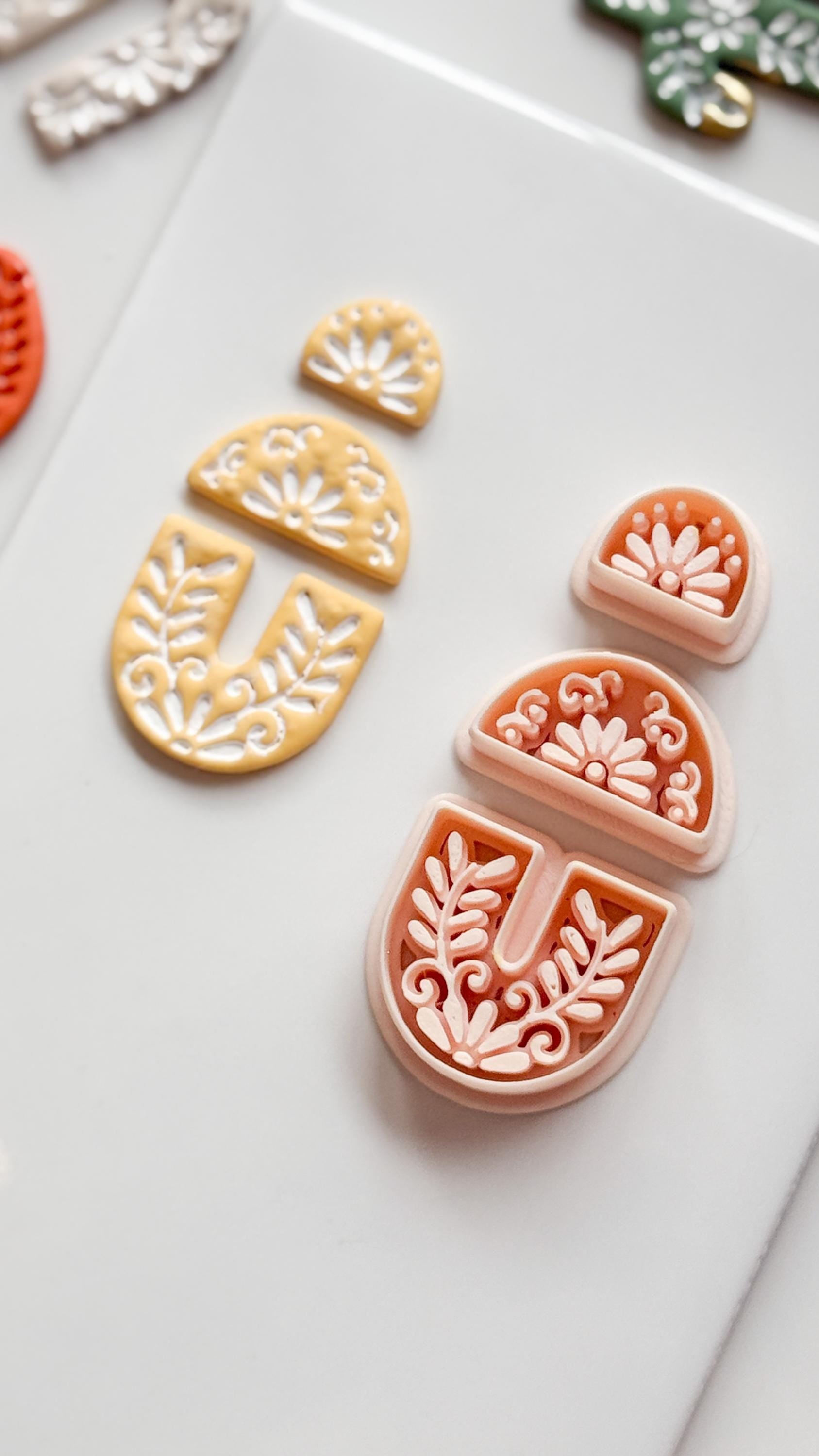 Jardín Puebla Clay Cutter Set: Floral Arch and Half Circle for Polymer Clay