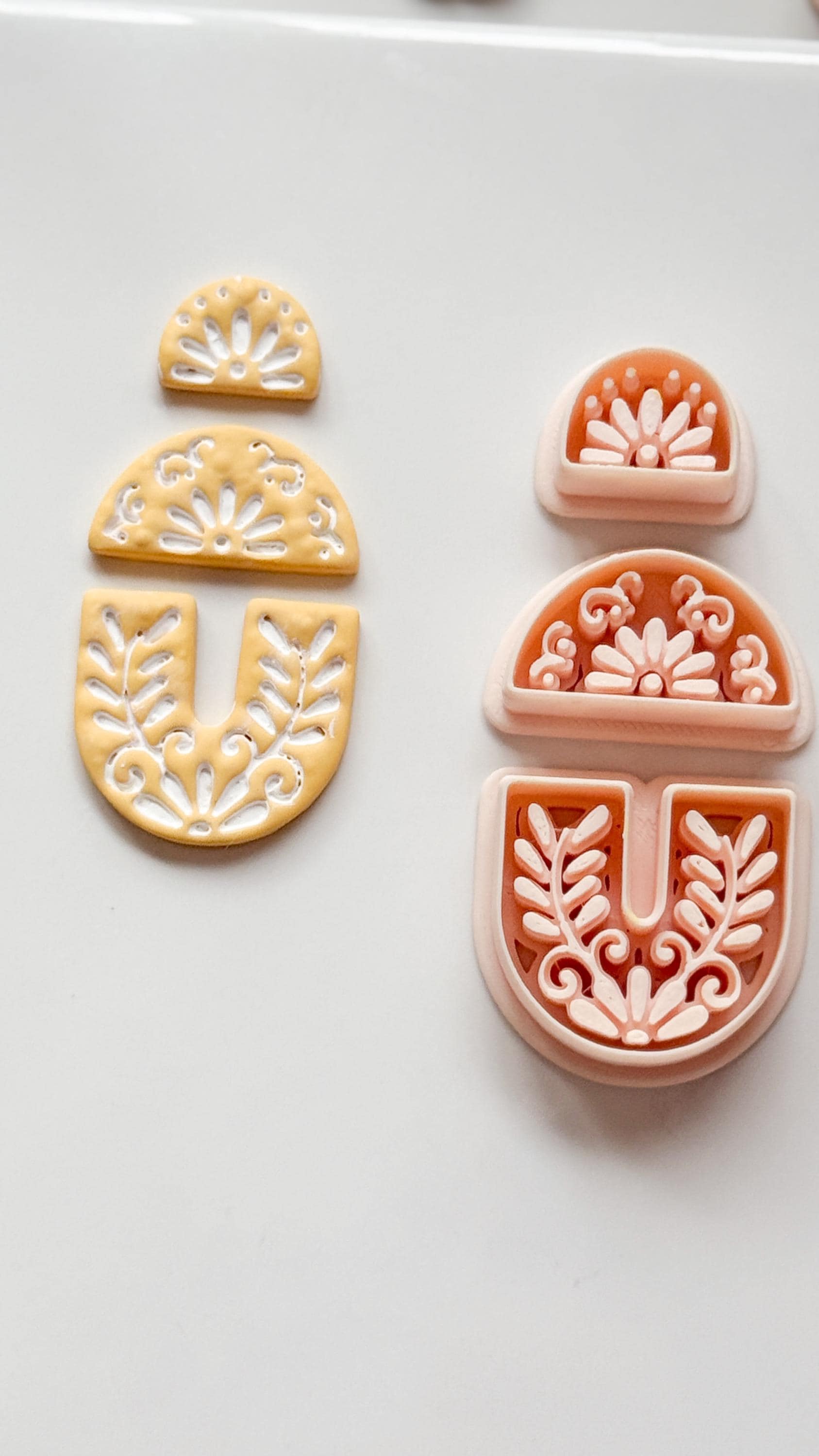 Jardín Puebla Clay Cutter Set: Floral Arch and Half Circle for Polymer Clay