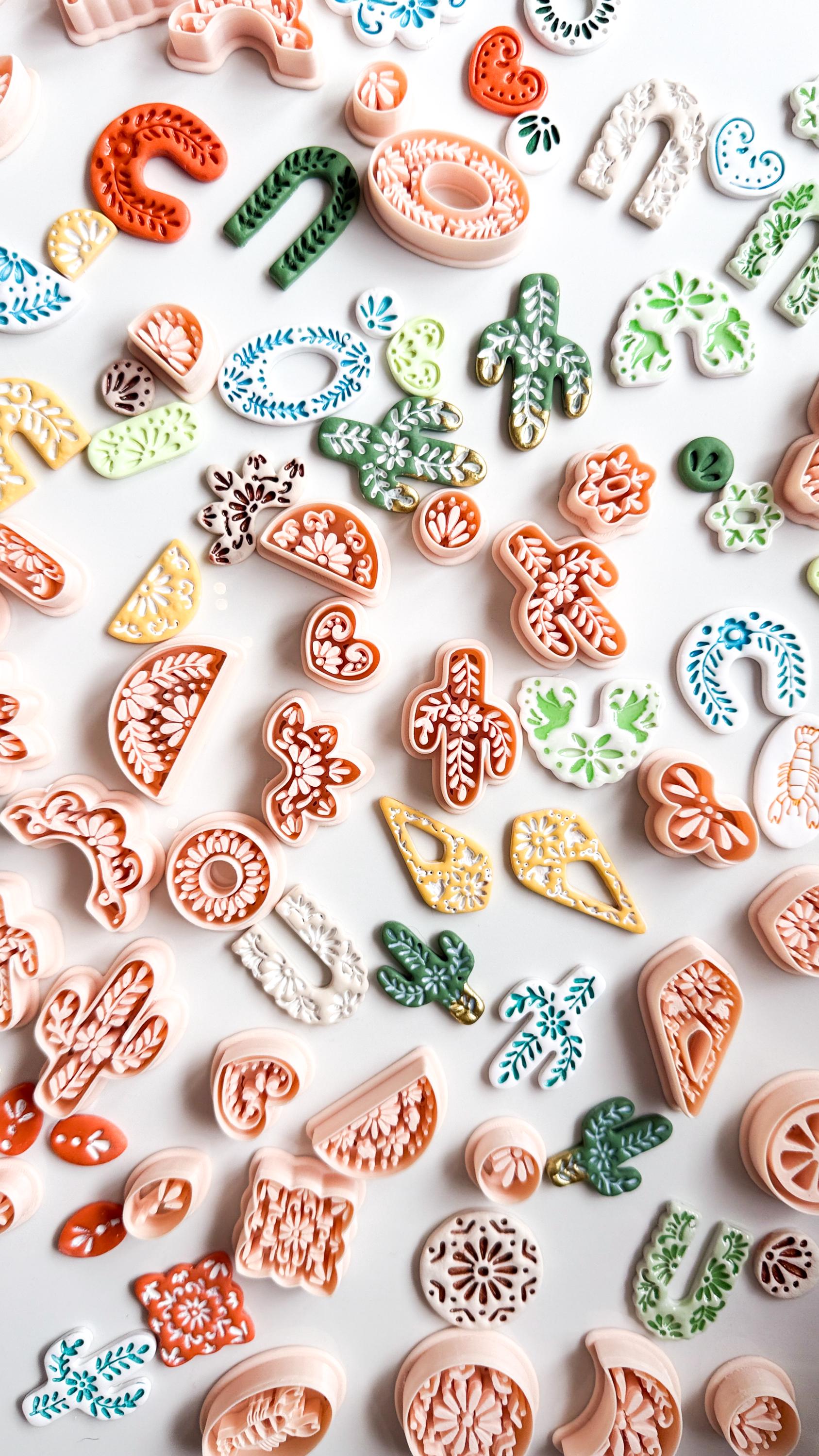Cuatro Cutter Set: Floral Geometric Shape for Polymer Clay