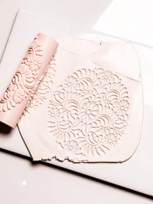 Talavera Tula Roller: Floral Texture Pin for Polymer Clay