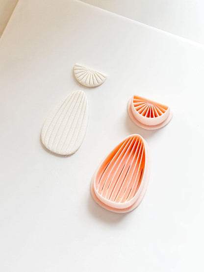 Avel Fan Drop Cutter Set : Art Deco Linear Earring Shape for Polymer Clay