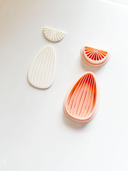Avel Fan Drop Cutter Set : Art Deco Linear Earring Shape for Polymer Clay