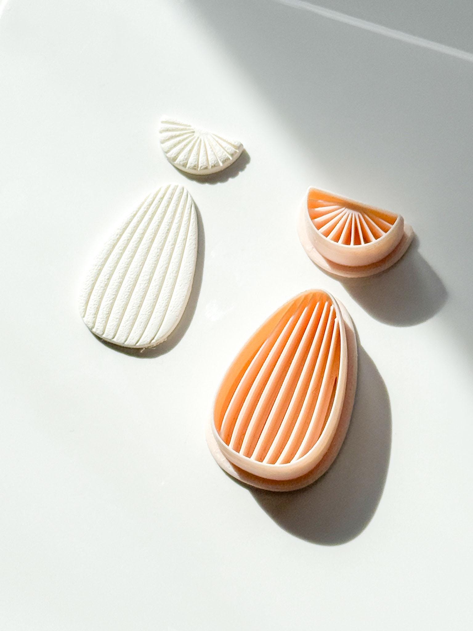 Avel Fan Drop Cutter Set : Art Deco Linear Earring Shape for Polymer Clay