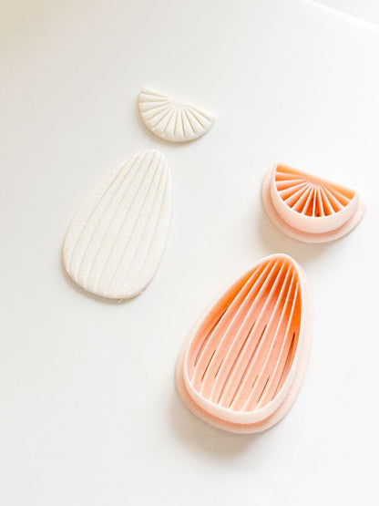 Avel Fan Drop Cutter Set : Art Deco Linear Earring Shape for Polymer Clay