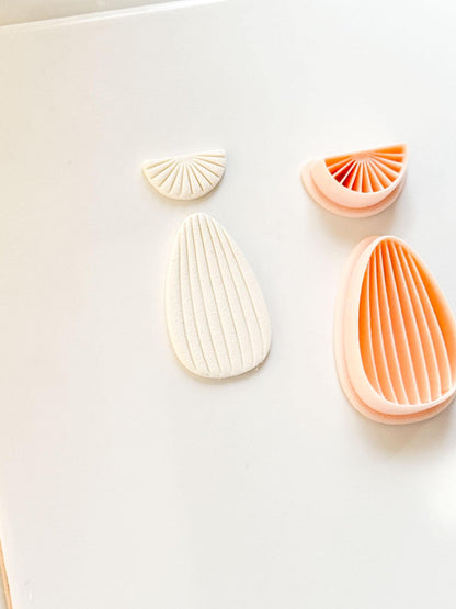 Avel Fan Drop Cutter Set : Art Deco Linear Earring Shape for Polymer Clay