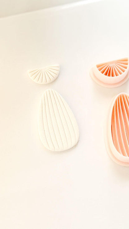 Avel Fan Drop Cutter Set : Art Deco Linear Earring Shape for Polymer Clay