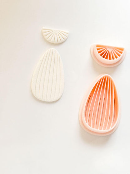 Avel Fan Drop Cutter Set : Art Deco Linear Earring Shape for Polymer Clay