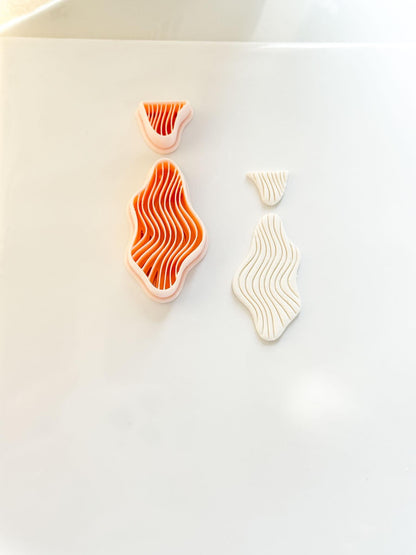 Lune Wave Cutter Set : Organic Wavy Earring Shape for Polymer Clay