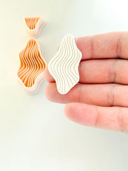 Lune Wave Cutter Set : Organic Wavy Earring Shape for Polymer Clay