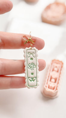 Bini Whim Frame Cutter: Floral Rectangle Earring Shape for Polymer Clay
