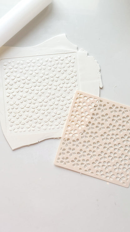 Spring Flower Stencil: Floral Pattern for Polymer Clay
