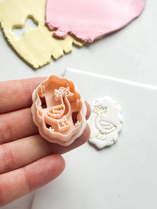 Elio Goose Frame Cutter: Farm Bird with Boots for Polymer Clay
