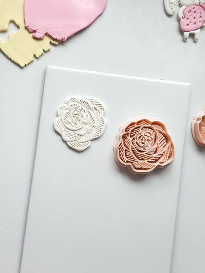 Sketch Rose Cutter: Detailed Flower Shape for Polymer Clay