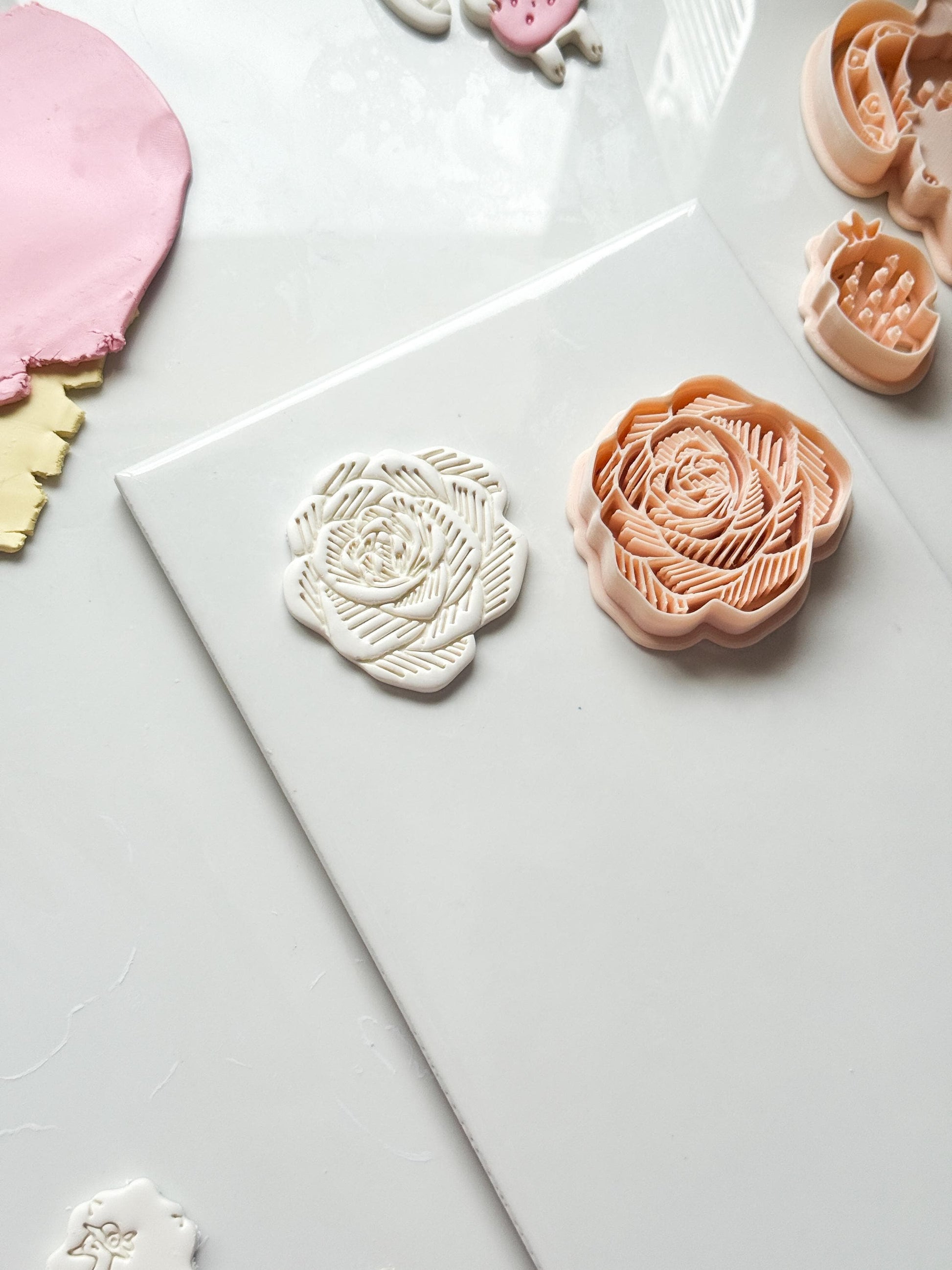 Sketch Rose Cutter: Detailed Flower Shape for Polymer Clay